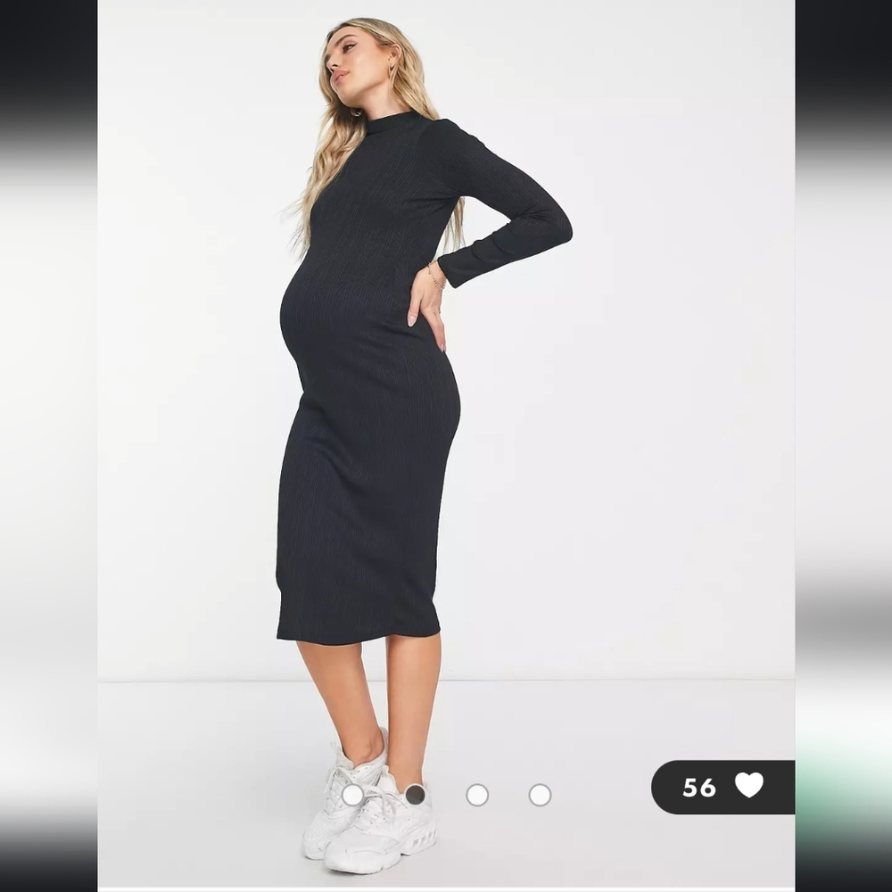 Asos Mock Neck long sleeve maternity dress